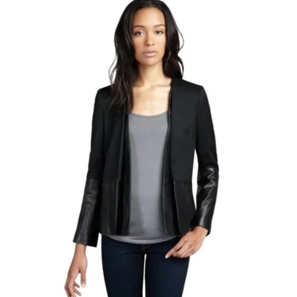 Parker Lambskin Leather Boyfriend Blazer Jacket 31767